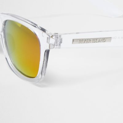 Boys white clear retro mirror sunglasses